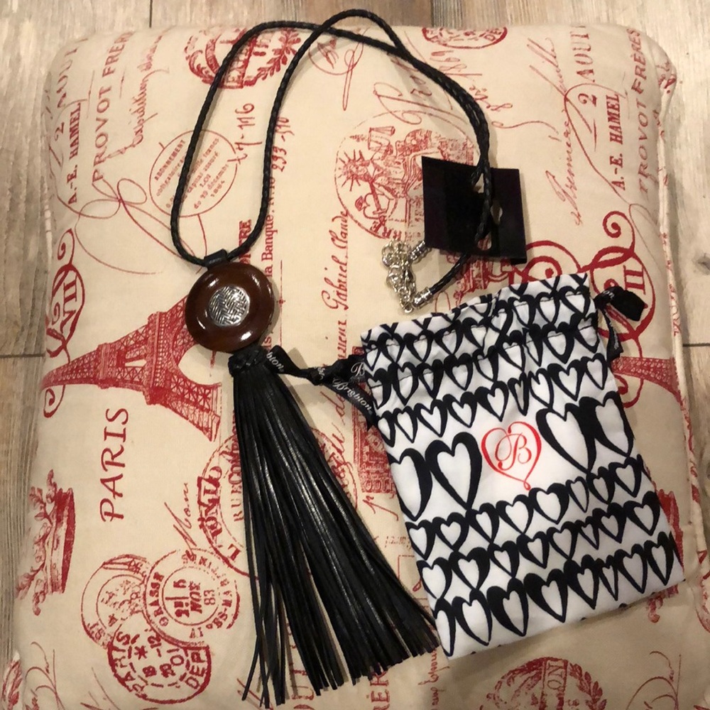 Brighton long leather necklace
